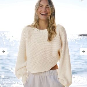 Women's Cream Waffle Knit Sweater